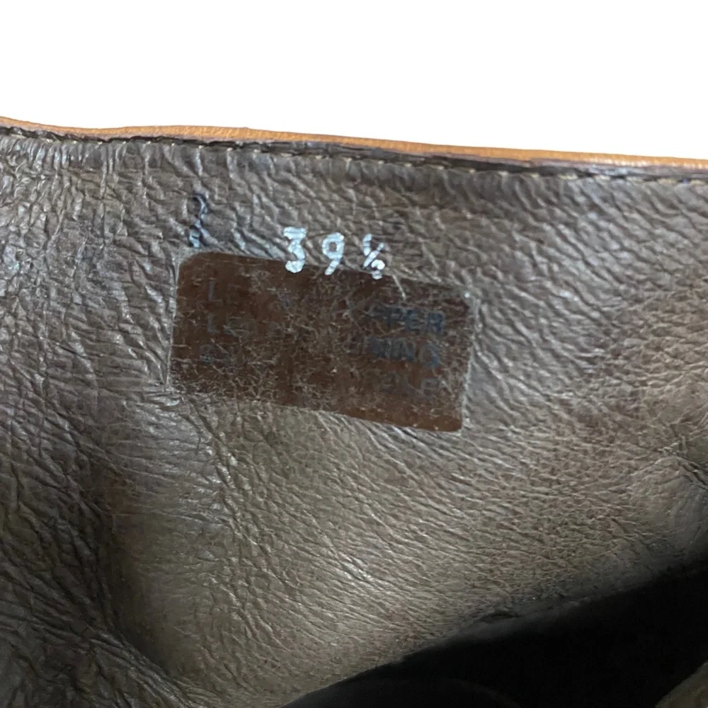 Italian Nara Shoes Leather Wedge Winter‎ Break Casual Chic Bootie Cognac Brown